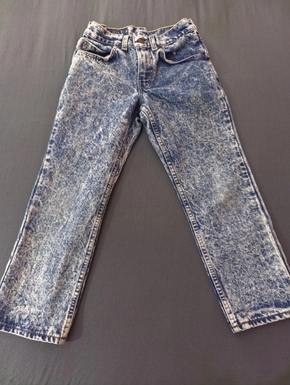 Vintage Levi’s 505 Husky 27 Kids Jeans Orange Tab Acid Wash Made in USA